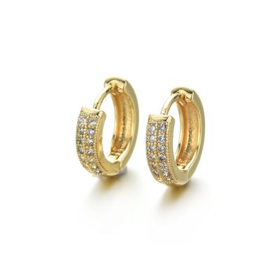 Arete Candonga Hoop Dorada AAA Coating brillantes C3101 14mm. Venta por par