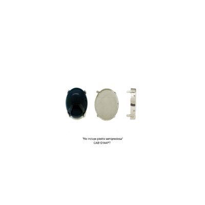 Caja Latón Libre Niquel Montura Para Cabuchon CC775 10x14mm. Venta por 6 Unidades