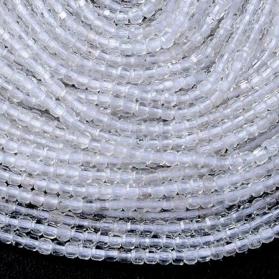 Cubo Facetado 2mm Cuarzo Cristal (Natural). Sarta por 38cm