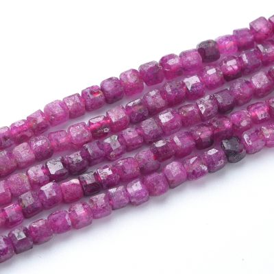 Cubo Facetado 2mm Ruby AB (Natural). Sarta por 38cm