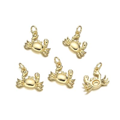 Dije Latón Dorado Charm 12mm Cangrejo. Venta por Unidad