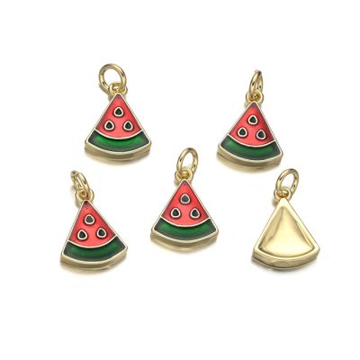 Dije Latón Dorado Charm 12mm Patilla Esmalte de resina AAA e-coating. Venta por Unidad