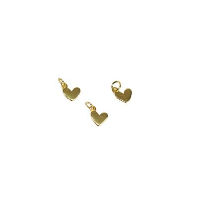 Dije Charm Latón 10mm Corazon Liso Dorado AAA e-coating C3728. Venta por 3 Unidades