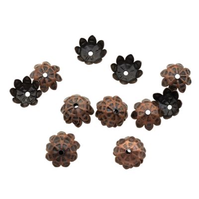 Campana Flor Pewter 8mm Cobre. Venta por 6 Unidades