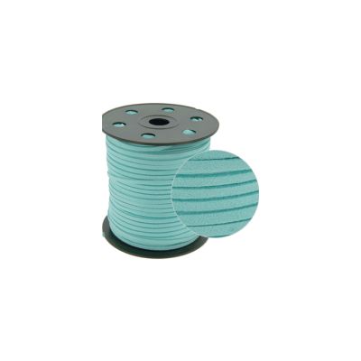 Cordon Suede Gamuzado Azul Aguamarina 3mm. Venta por 10 Metros