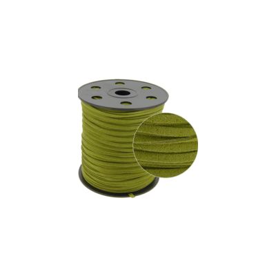Cordon Suede Gamuzado Lime 3mm. Venta por 10 Metros