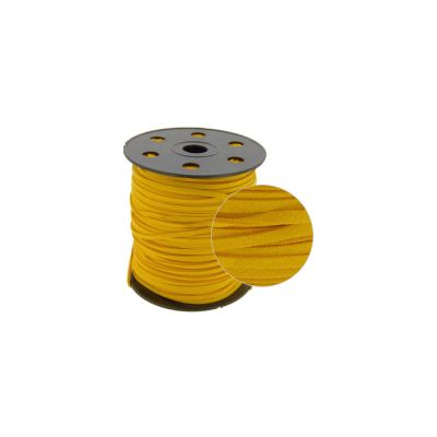 Cordon Suede Gamuzado Amarillo Lt Topaz 3mm. Venta por 10 Metros