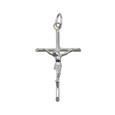 Dije Cruz Plata 925 Cristo Tubular 41x23mm. CT2 Venta por Unidad 1-2.3grms aprox