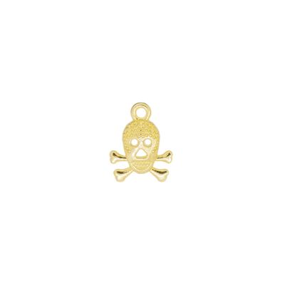 Dije Latón Dorado Charm Calavera 17mm. Venta por 12 Unidades
