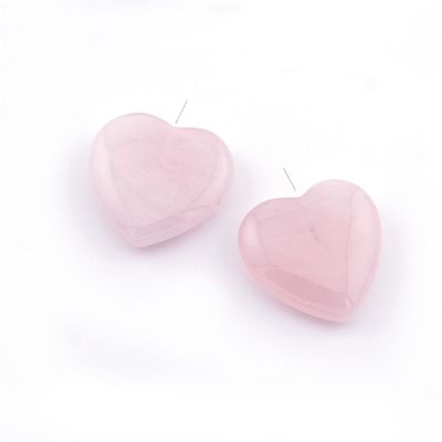 Pendiente Dije Corazon Cuarzo Rosado B (Natural) 20x6mm Media Perforacion. Venta por Unidad