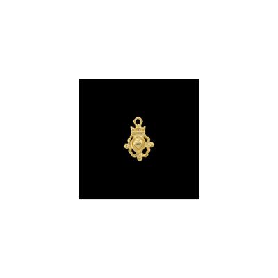 Dije Baño Oro 24 Kt Mate Corazon Heraldico 20mm. Venta por Unidad