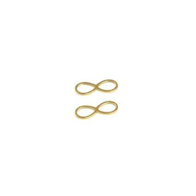 Herraje Infinito Acero Inoxidable Baño Dorado 22x8mm. Venta por 2 Unidades