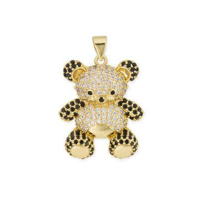 Dije Goldfilled Brasilero Oso Microzircon Pave 30mm Cristal Venta por Unidad