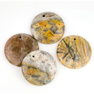 Dije Moneda Agata Crazy Lace (Natural) 40mm. Venta por Unidad