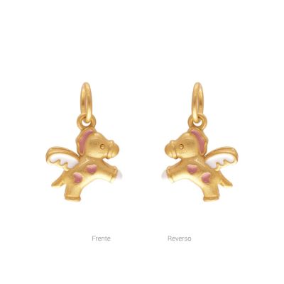 Dije Latón Dorado Mate Pony 20mm. Venta por Unidad