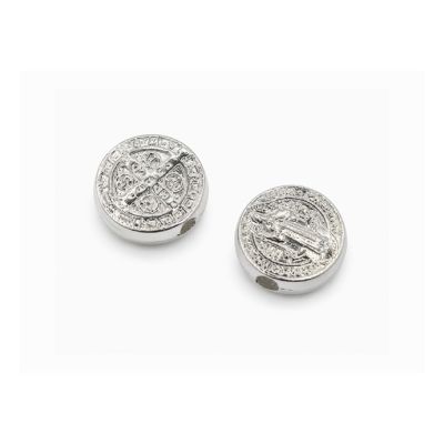 Separador Plata 925 Medalla San Benito 10mm. Venta por Unidad