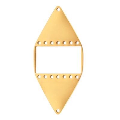 Herraje Doble Triangulo Acero Inoxidable Baño Dorada 7 Lineas 28mm. Venta por Unidad