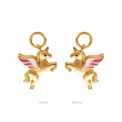 Dije Latón Dorado Mate Unicornio 20mm. Venta por Unidad