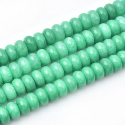 Rondela Disco Agata Verde Vibrante (Tinte Calor) 6x10mm. Venta por 38cm