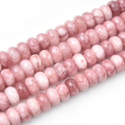 Rondela Disco Agata Palo de Rosa (Tinte Calor) 6x10mm. Venta por 38cm