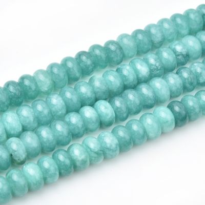 Rondela Disco Agata Azul Turquesa (Tinte Calor) 6x10mm. Venta por 38cm