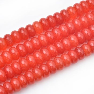 Rondela Disco Agata Rojo Coral (Tinte Calor) 6x10mm. Venta por 38cm