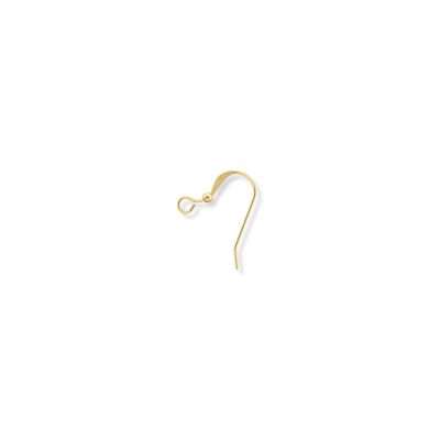 Arete Gancho Pescador Goldfilled 1420 (14kt) Plano Bola 2mm. Venta por 2 Pares