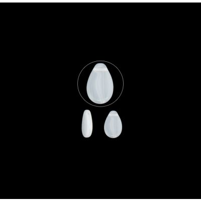 Vidrio Checo Lagrima Milk White 12x18mm. Venta por 24 Unidades