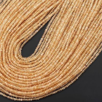 Rondela Facetada Cuarzo Citrino BC 2x2mm (Calentado). Sarta por 38cm