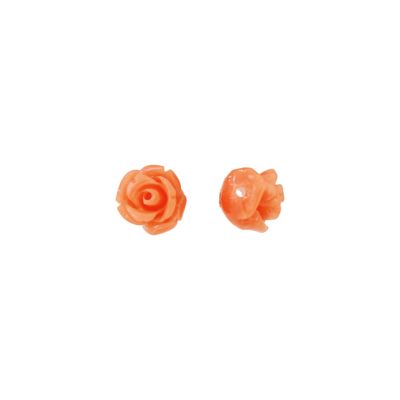Flor Rosa Tallada Resina Hueco Pasante Naranja 8mm. Venta por 10 Unidades
