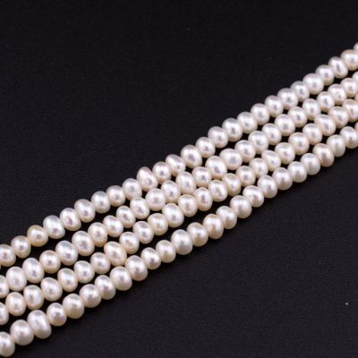 Perla Cultivada Biwa Boton Blanca A 4-4.5mm. Sarta por 35cm