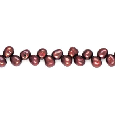 Perla Cultivada Nugget Hoja Burgundy PC25 PE0113 6-7mm. Sarta por 40cm