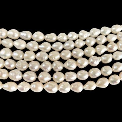 Perla Cultivada Potato Nugget Irregular Blanca A 6-6.5mm. Sarta por 38cm