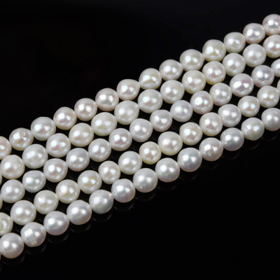 Perla Cultivada Potato Irregular Blanca A 4-5mm. Sarta por 36cm