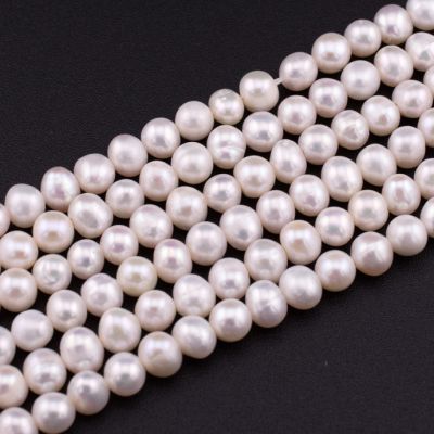 Perla Cultivada Potato Blanca Semiredonda B Blanqueada 5-5.5mm. Sarta por 38cm