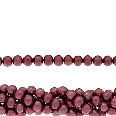 Perla Cultivada Potato Rojo Burgundy 3M Tinte 7-8mm. Sarta por 40cm