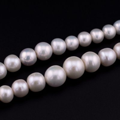 Perla Cultivada Potato Degrade Blanca AB 9-15mm. Sarta por 40cm