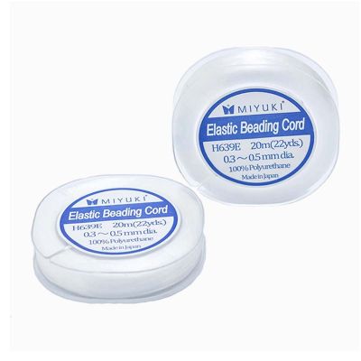 Miyuki Cordon Elastico Blanco 0.5mm. Rollo por 20 Metros