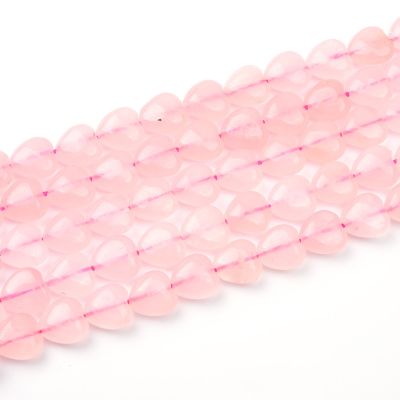 Corazon Cuarzo Rosado AB Encerado Puede Perder Su Color 10mm. Sarta por 38cm Aprox