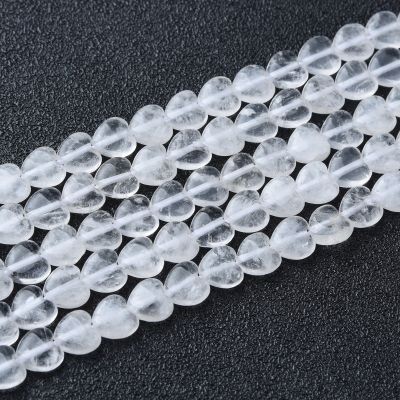 Corazon Puff Cuarzo Cristal B 6mm (Natural). Sarta por 38cm