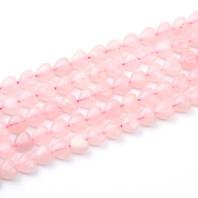 Corazon Cuarzo Rosado AB (Encerado Puede Perder Su Color) 8mm. Sarta por 40cm