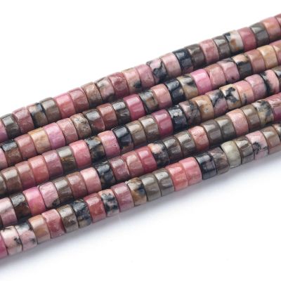 Rondela Heishi Rhodonita 4x2mm Natural. Sarta por 38cm Aprox