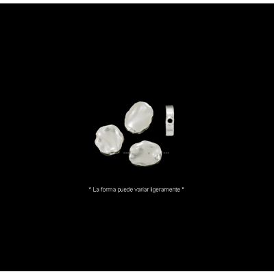 Separador Plata 1000 Tribu Hill Tailandia Ovalo Martillado 10x14mm. Venta por unidad 1.85g