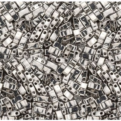 Miyuki Mitad Tila 5x2mm Plateado Metalico (HTL190)