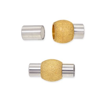 Broche Acero Inoxidable Baño Dorado 304 Bola Polvo Estrella Magnetico 18mm Interno 5mm. Venta por Unidad