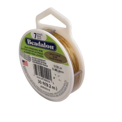 Guaya Beadalon 7 hilos Dorada 0.45mm. Venta por 9.1 Metros 30FT