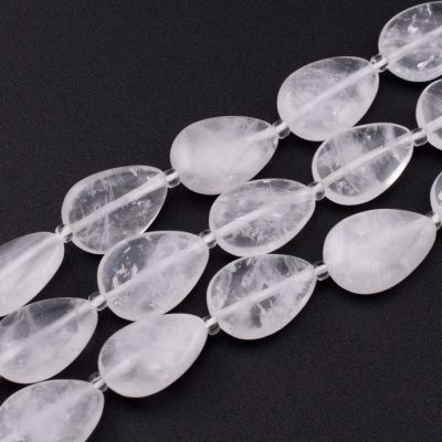 Lagrima Gota Cuarzo Cristal Natural 13x18mm. Sarta por 38cm Aprox