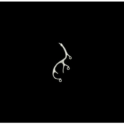 Separador Baño Plata Mate Cuerno venado Argollas pin 30mm. Venta por unidad