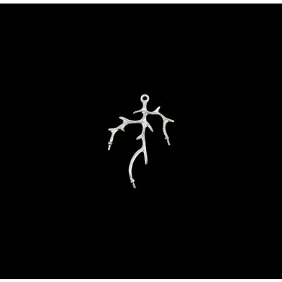 Dije Baño Plata Mate Rama 3 Pines 35mm. Venta por unidad