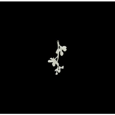 Dije Baño Plata Mate Rama Plana 9 Hojas Pin 35mm. Venta por unidad